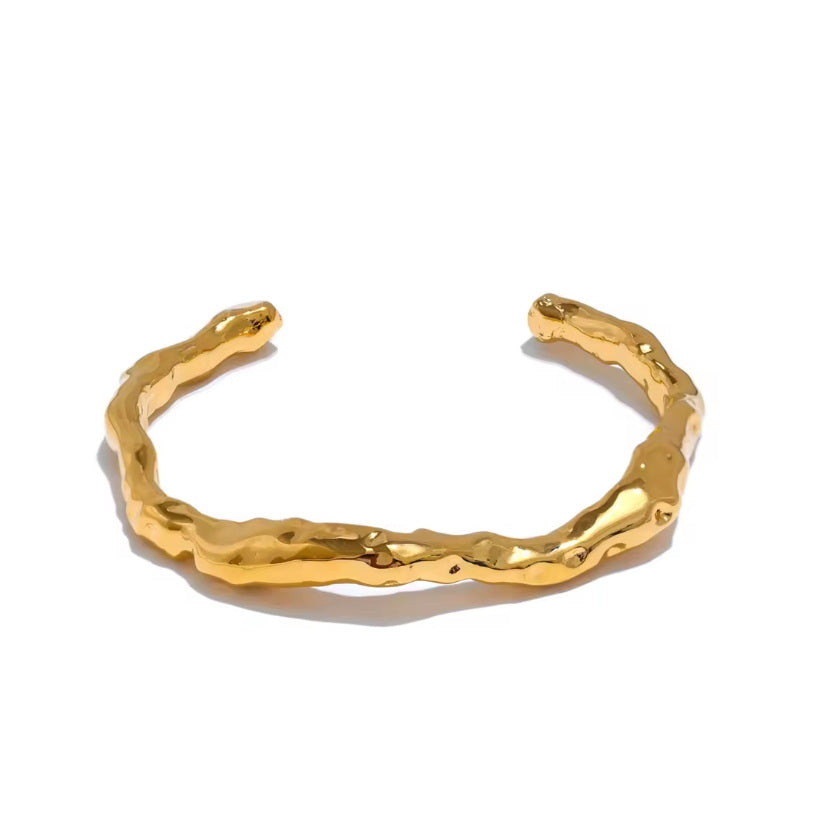 Hammered Gold Bangle