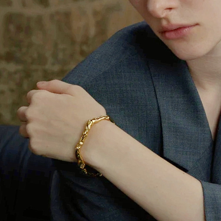 Hammered Gold Bangle