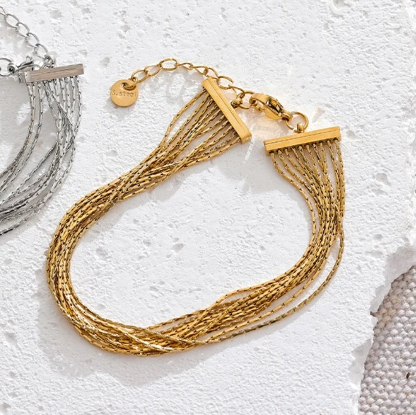 Slim Chains Row Bracelet
