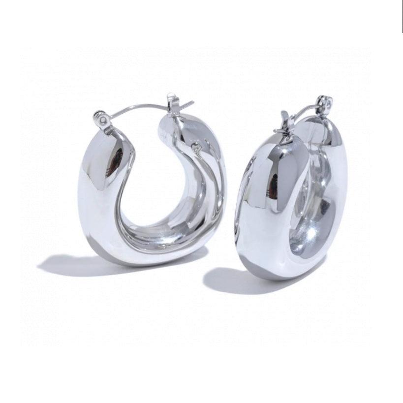 Hollow Chunky Hoop Earrings - Val Royce Jewellery
