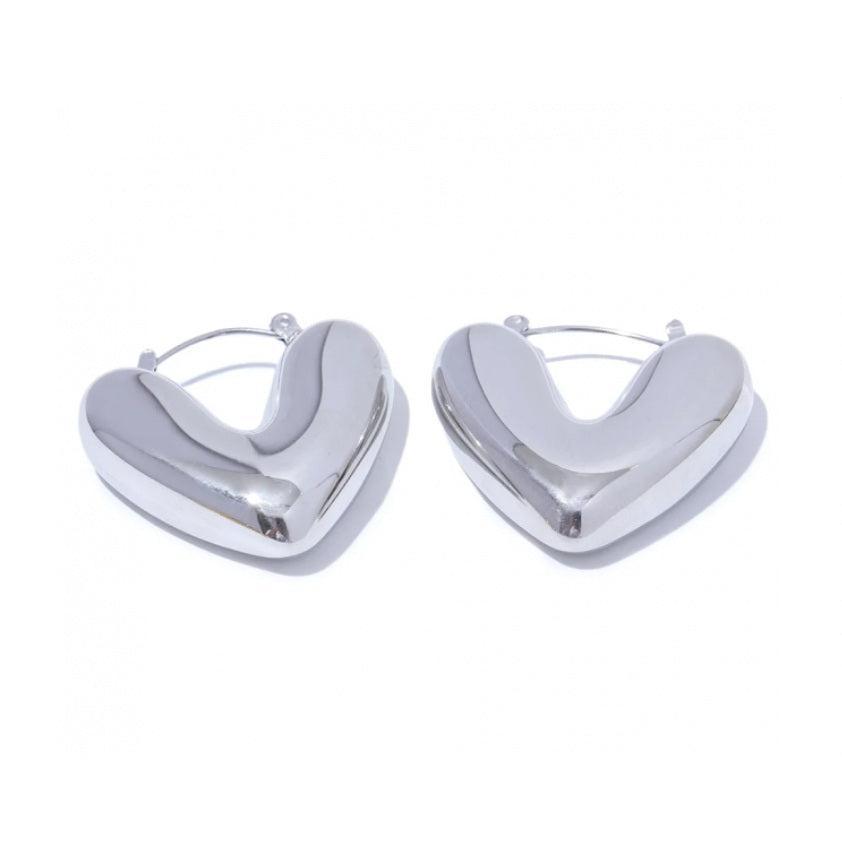 Chunky V Heart Hoop Earrings - Val Royce Jewellery