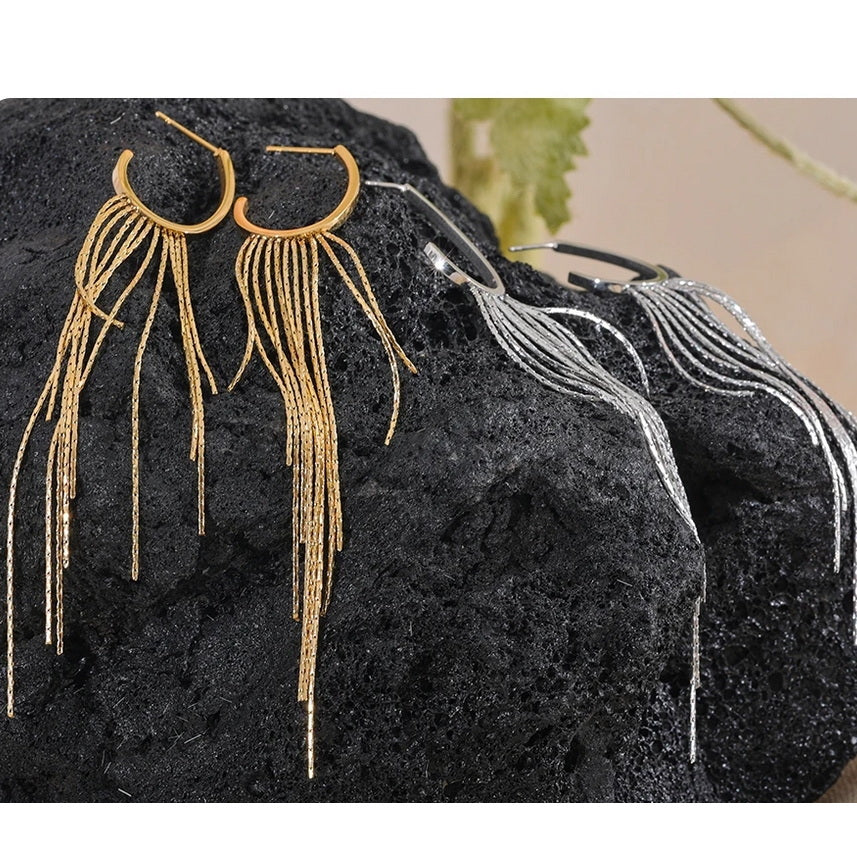 Crescent Waterfall Earrings