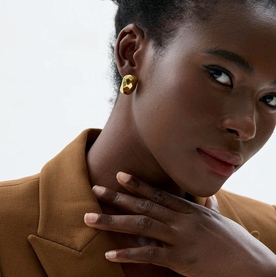Faceted Stud Earrings
