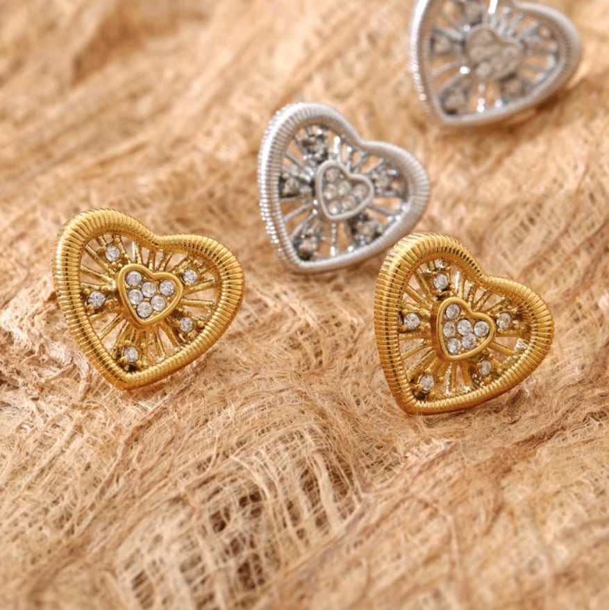 Amora Heart Stud Earrings