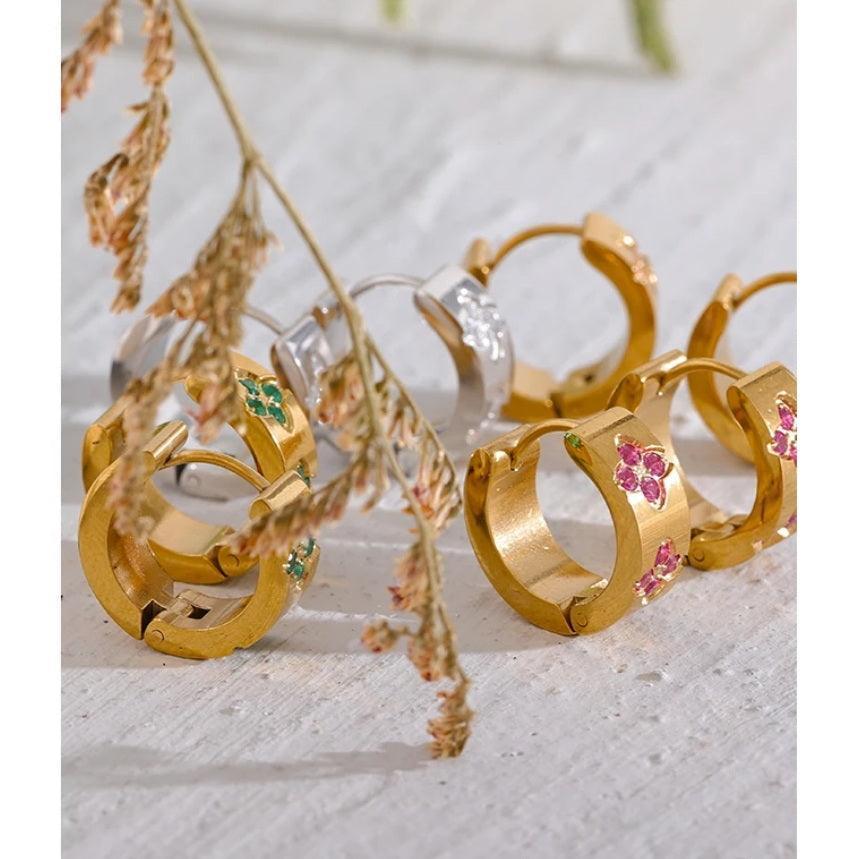 Gem Huggie Earrings - Val Royce Jewellery