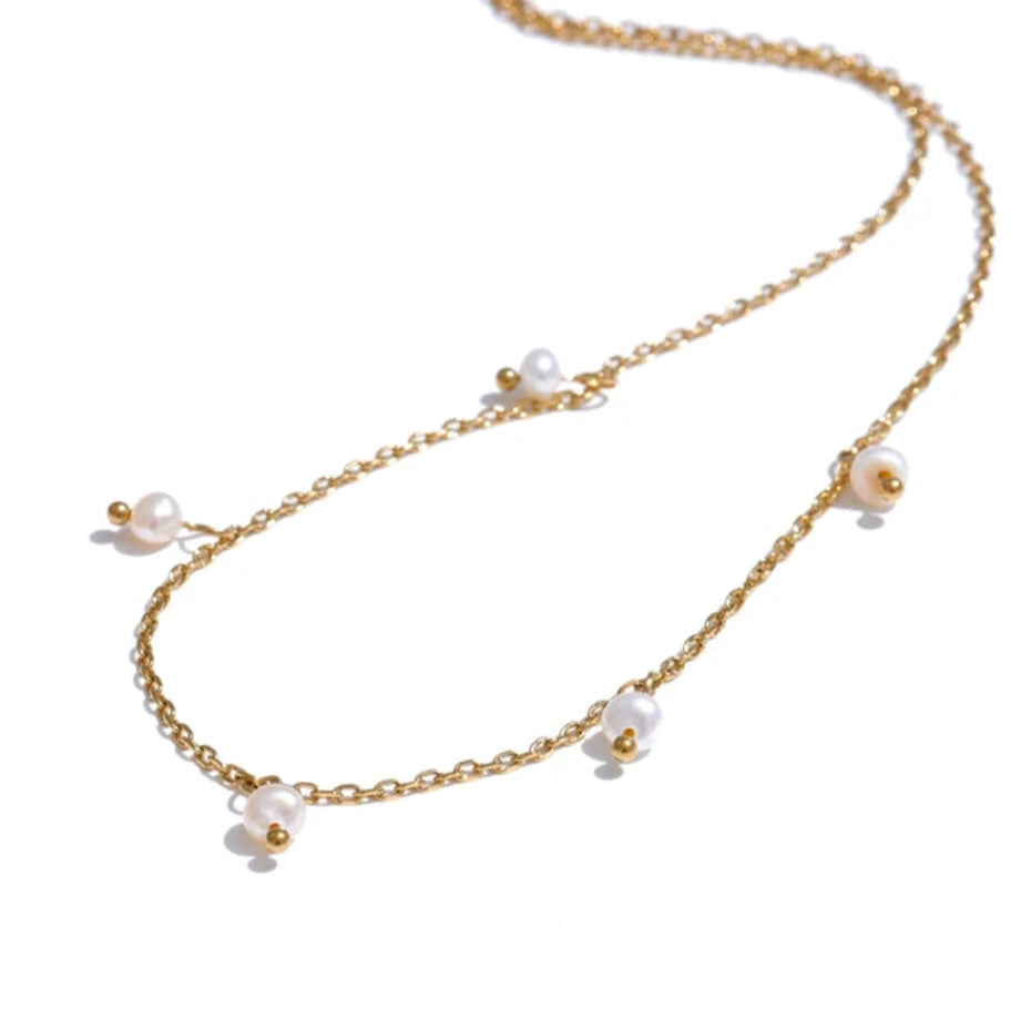 Mini Pearl Charm Necklace