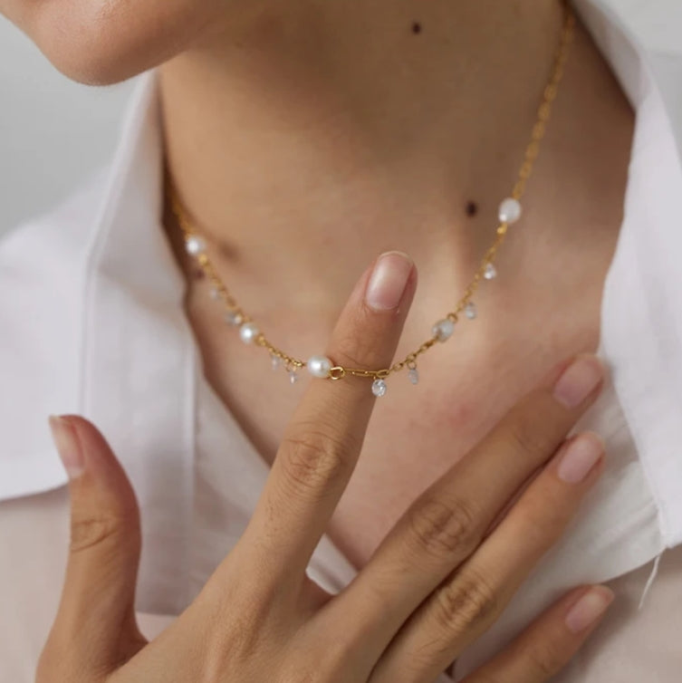 Mini Pearl Charm Chain
