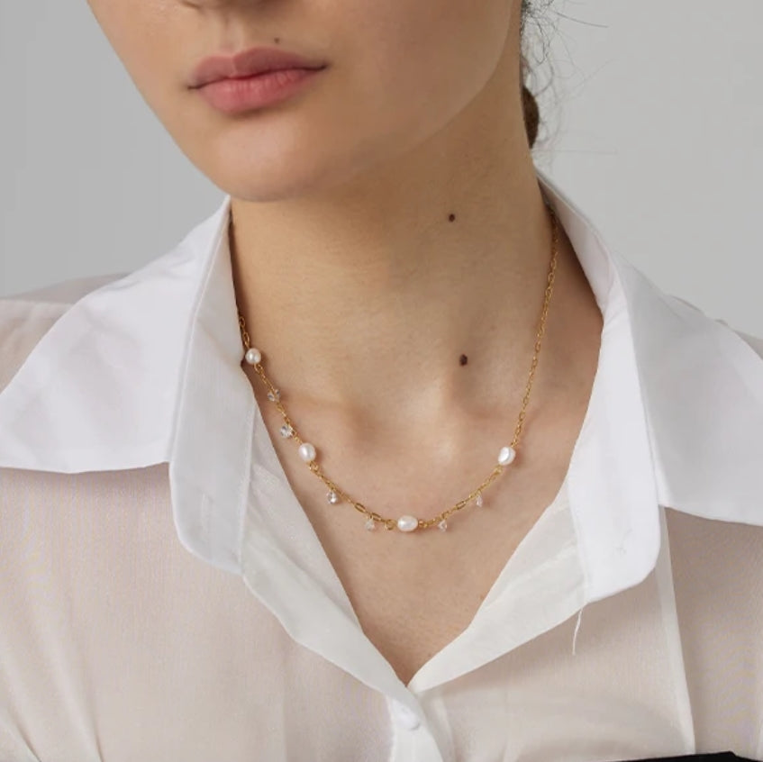 Mini Pearl Charm Chain