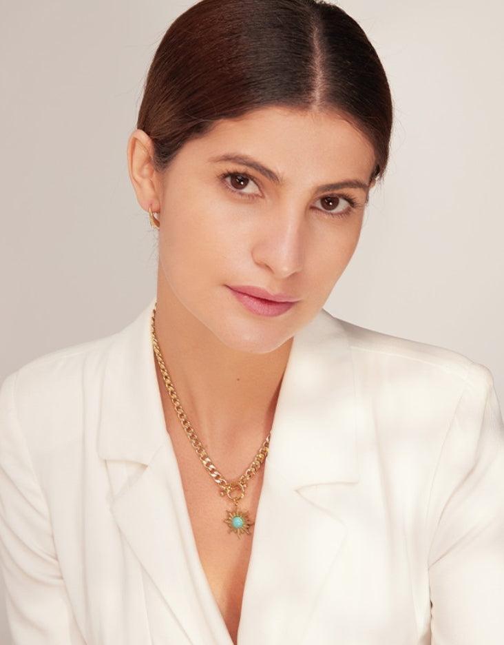 Turqouise Sun Chain Necklace - Val Royce Jewellery