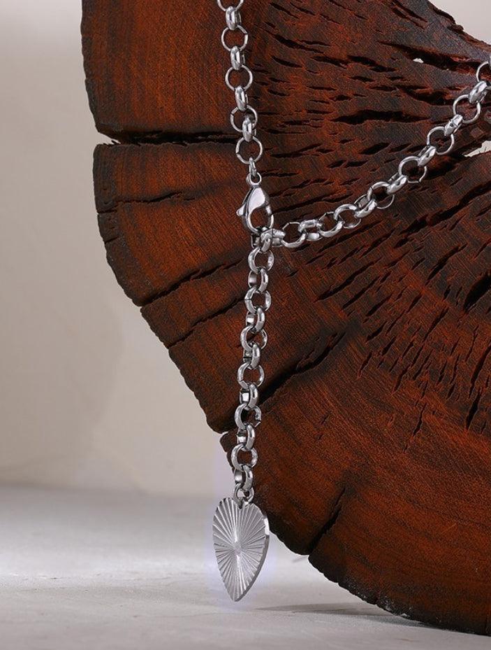 Ridged Heart Front Clasp Necklace - Val Royce Jewellery