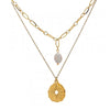 Coin Pearl & Flower Pendant Stack Necklace - Val Royce Jewellery