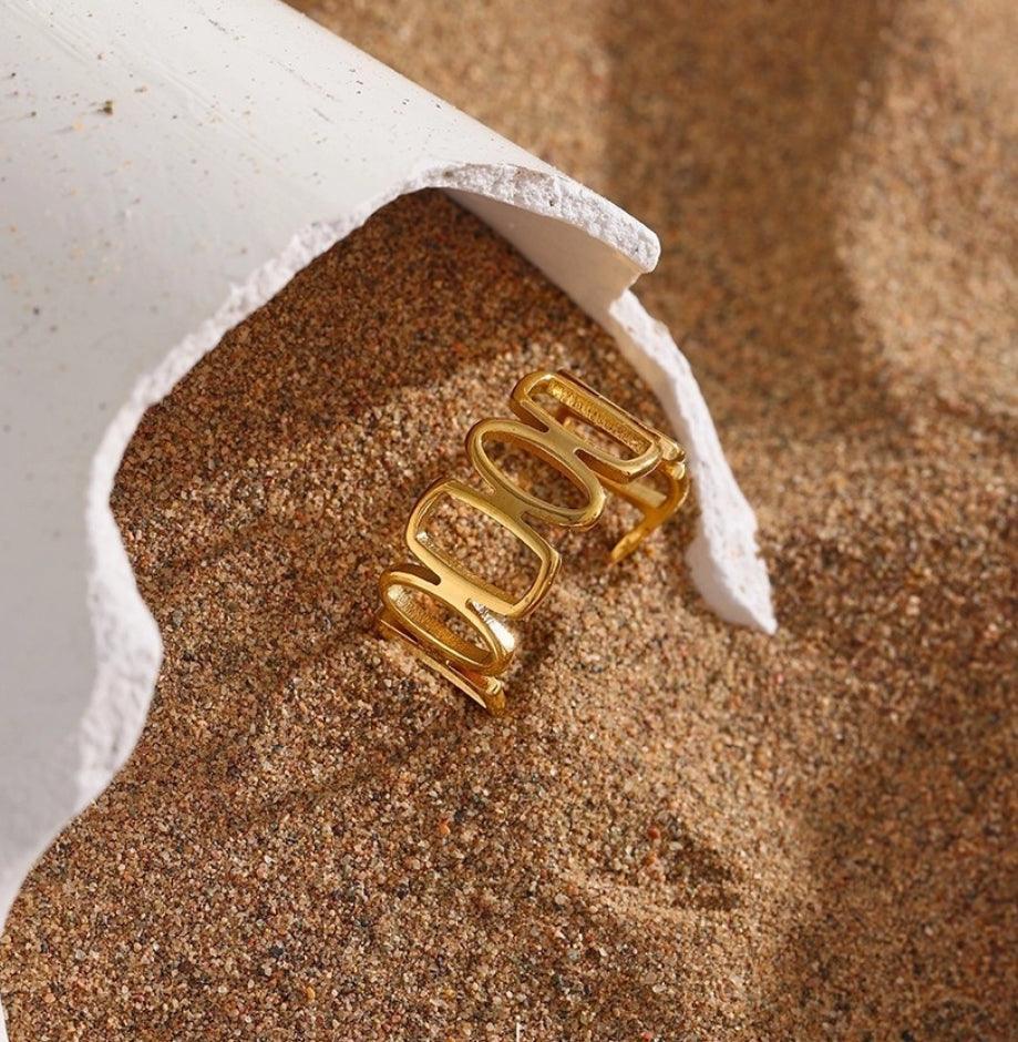 Geometric Outline Open Ring - Val Royce Jewellery