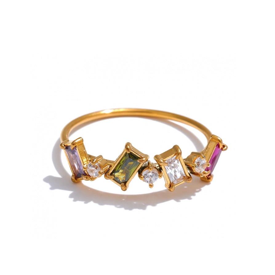 Emerald Cut Stone Stack Ring - Val Royce Jewellery