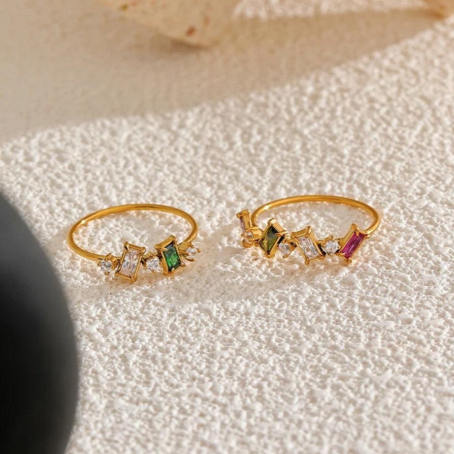 Emerald Cut Stone Stack Ring - Val Royce Jewellery