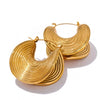 Ribbed Crescent Hoops Earrings - Val Royce Jewellery