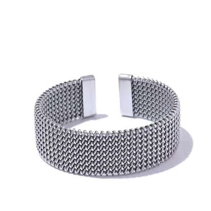 Wide Mesh Bangle Bracelet