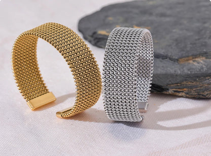 Wide Mesh Bangle Bracelet