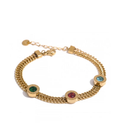 Three Stone Chain Bracelet