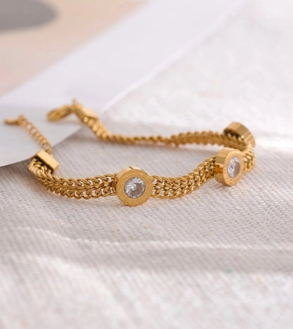 Three Stone Chain Bracelet