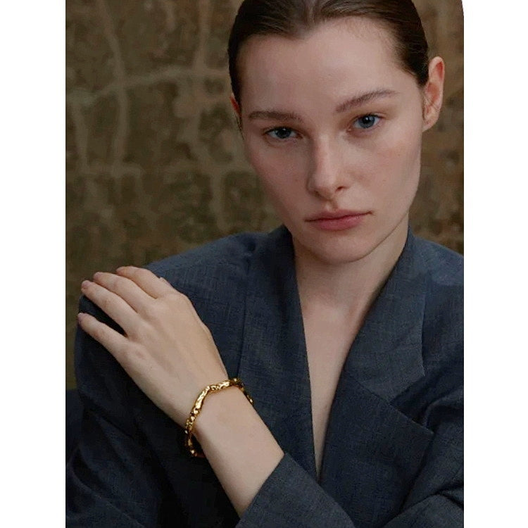 Hammered Gold Bangle