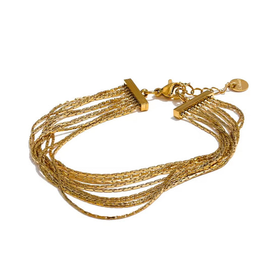 Slim Chains Row Bracelet