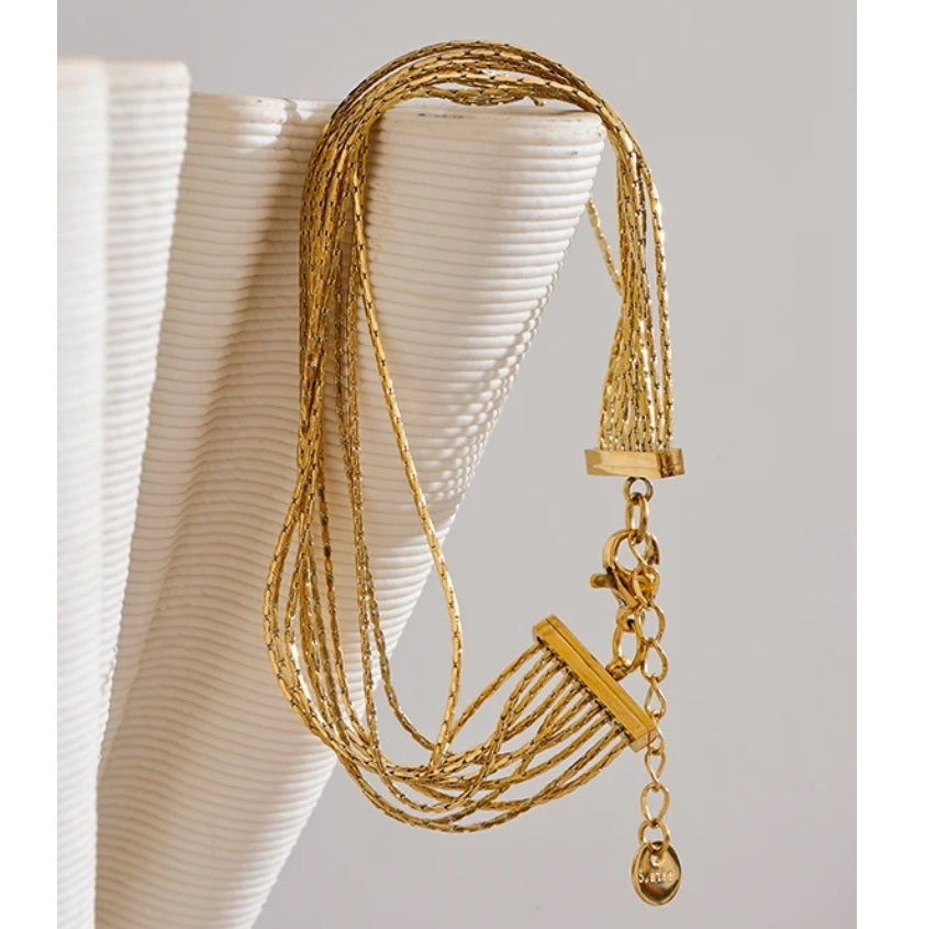 Slim Chains Row Bracelet