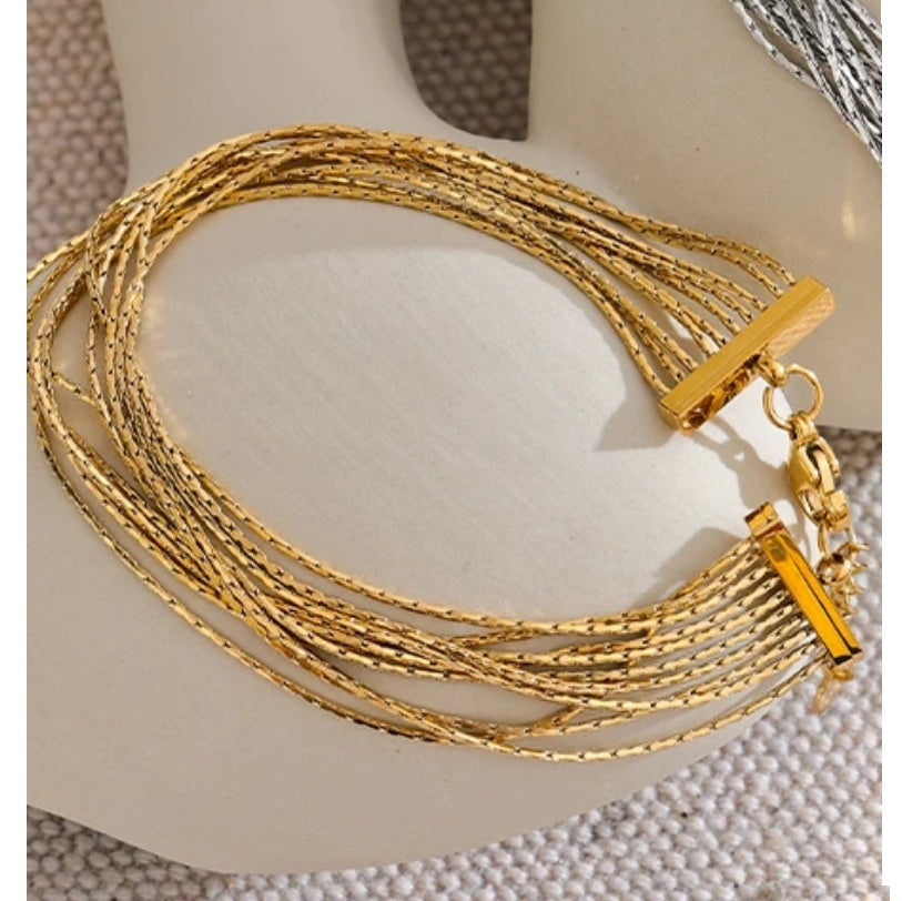 Slim Chains Row Bracelet