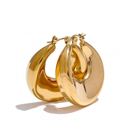 Caved Crescent Hoop Earrings