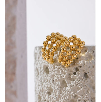 Bead Rows Stud Earrings