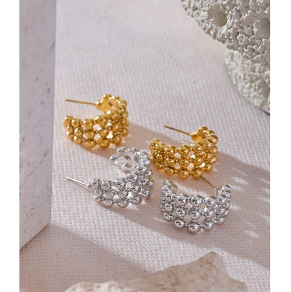 Bead Rows Stud Earrings