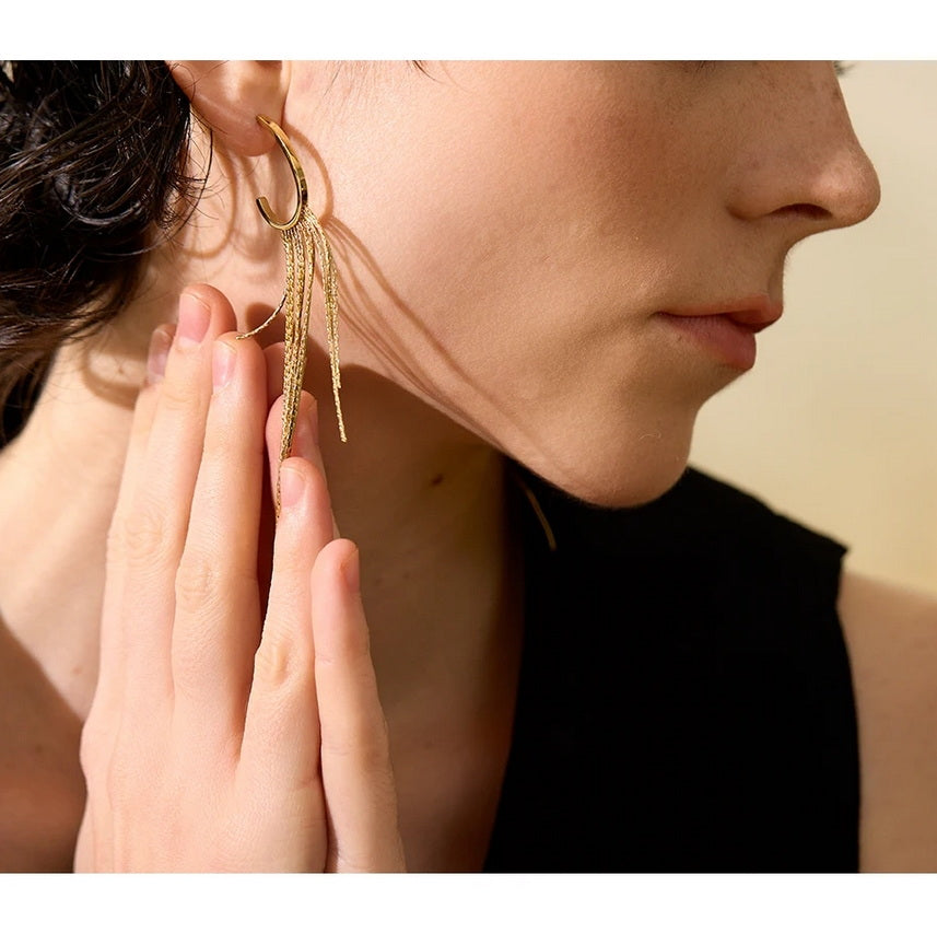 Crescent Waterfall Earrings