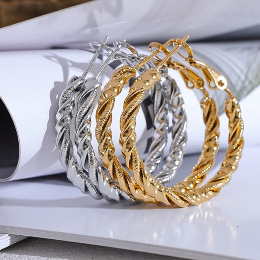 Twisted Hoop Earrings