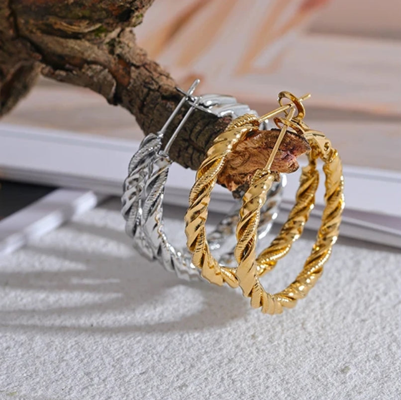 Twisted Hoop Earrings