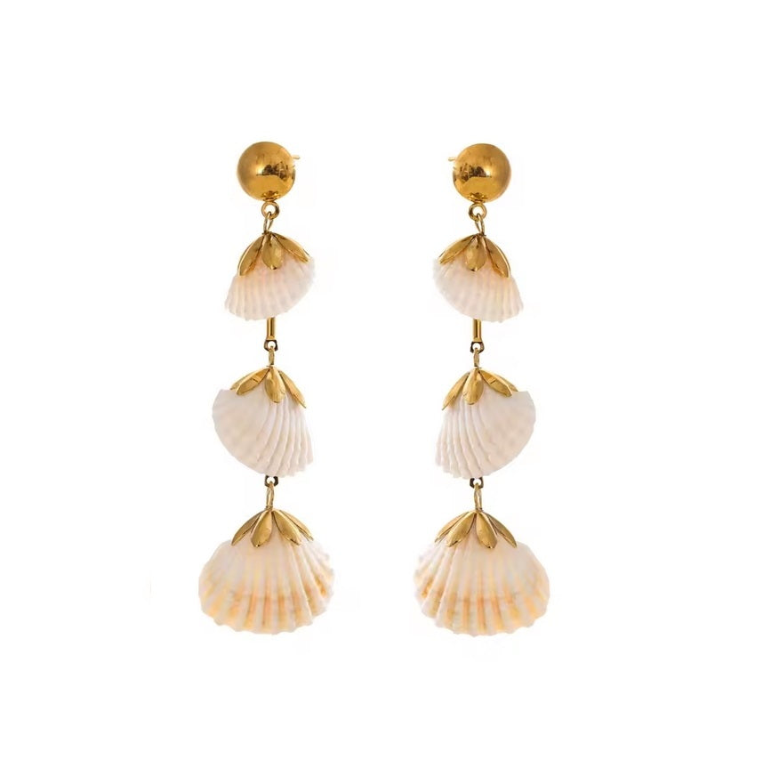 Shell Trio Drop Earrings