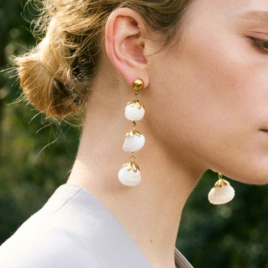 Shell Trio Drop Earrings