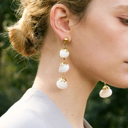 Shell Trio Drop Earrings