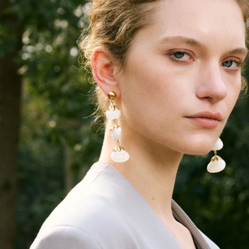 Shell Trio Drop Earrings