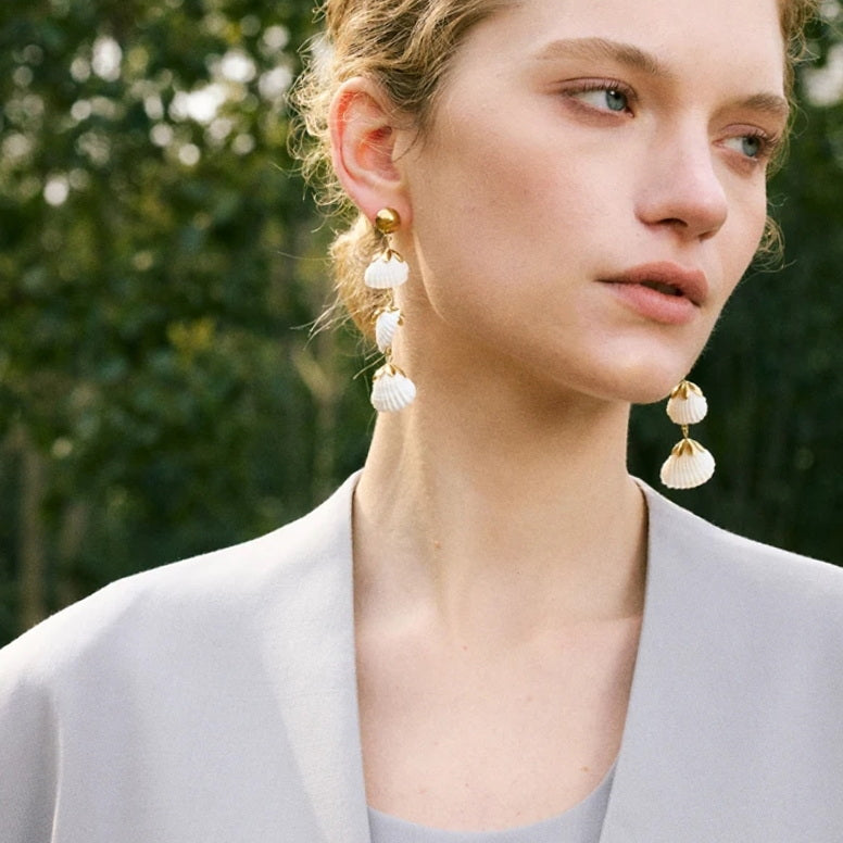 Shell Trio Drop Earrings