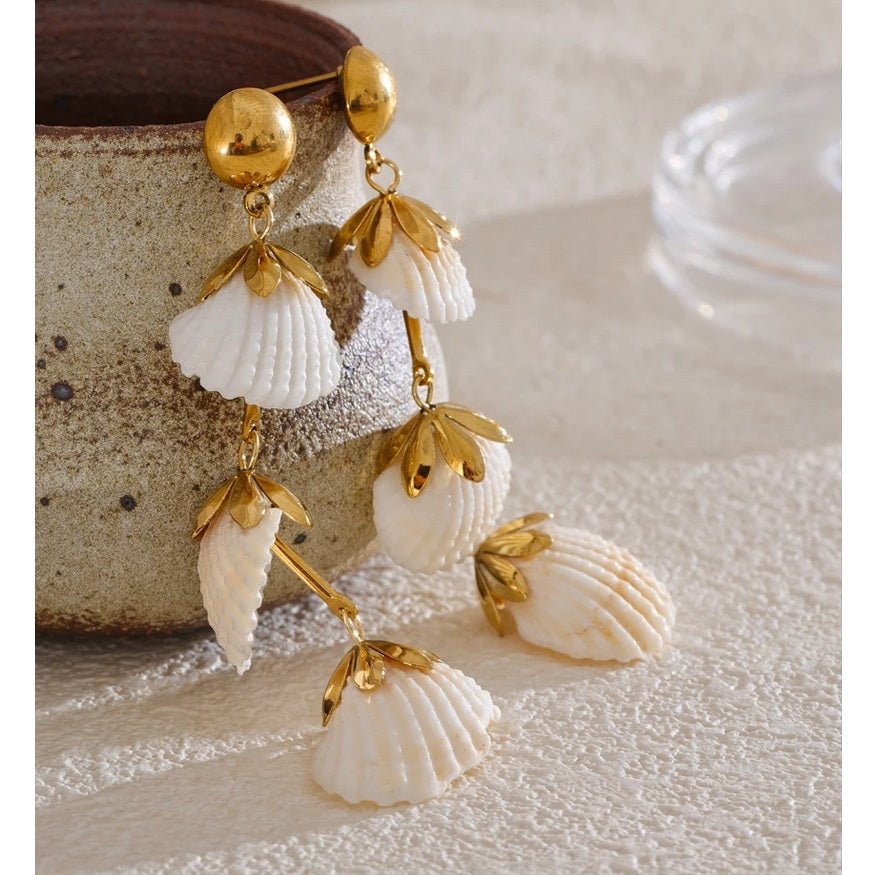 Shell Trio Drop Earrings