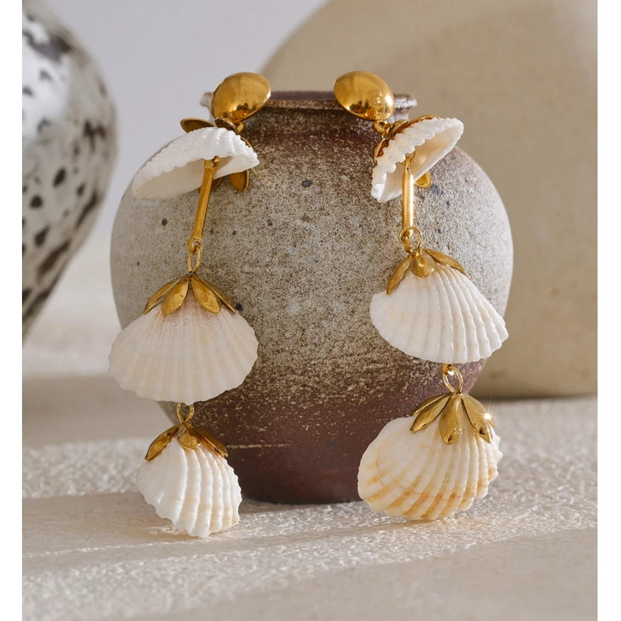 Shell Trio Drop Earrings