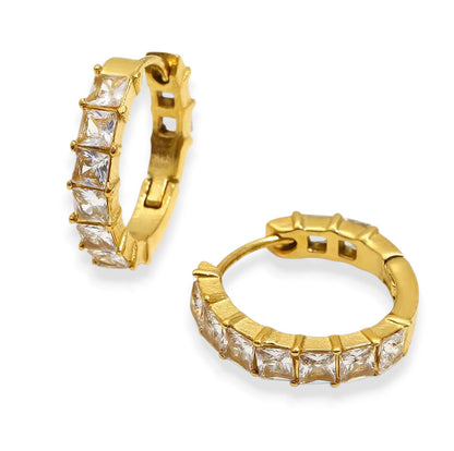 Princess Cut Pavé Hoops