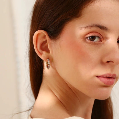 Princess Cut Pavé Hoops