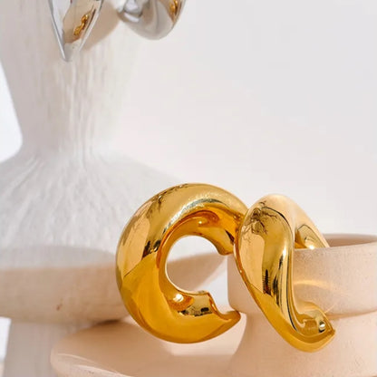 Thick Centre Hoop Earrings