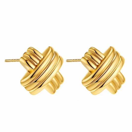 Gold Interlace Studs