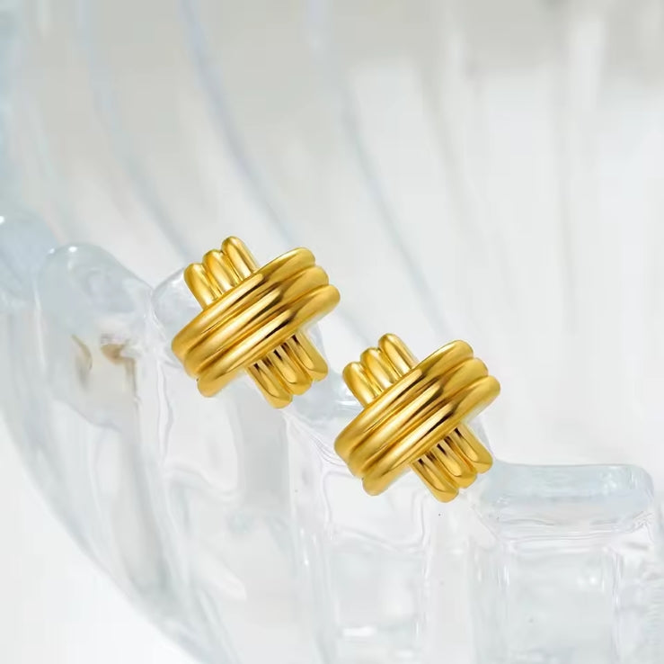 Gold Interlace Studs