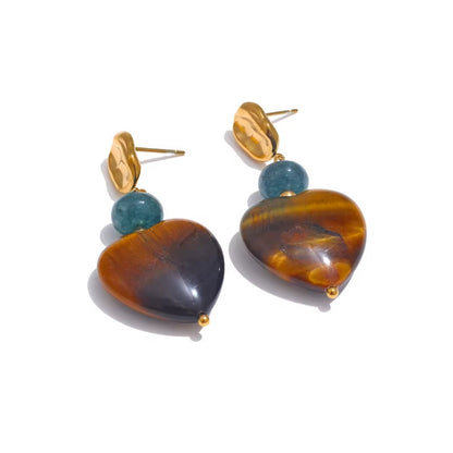 Amberstone Heart Earrings