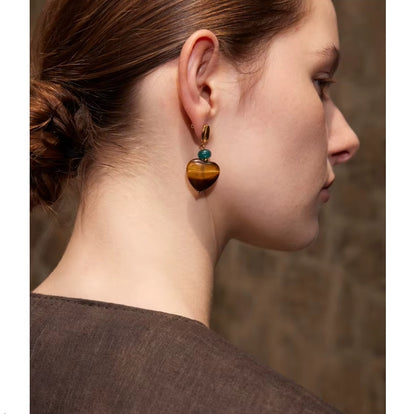 Amberstone Heart Earrings