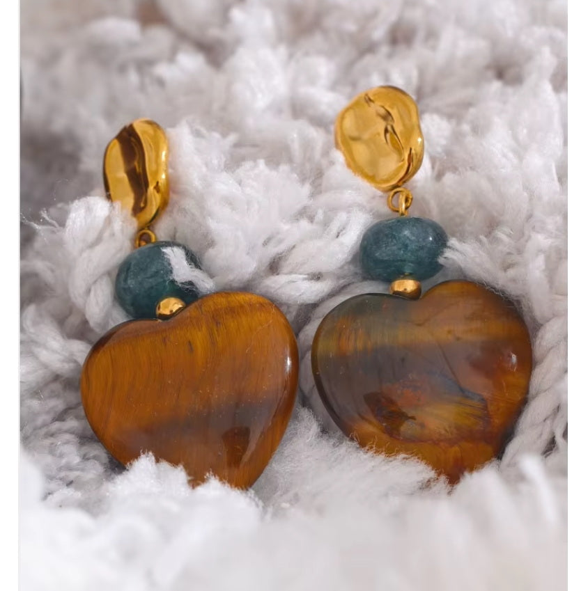 Amberstone Heart Earrings