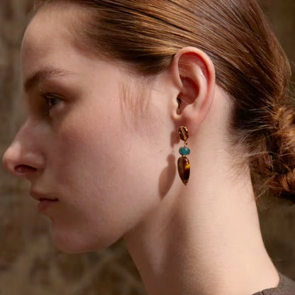 Amberstone Heart Earrings