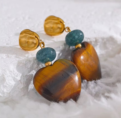 Amberstone Heart Earrings